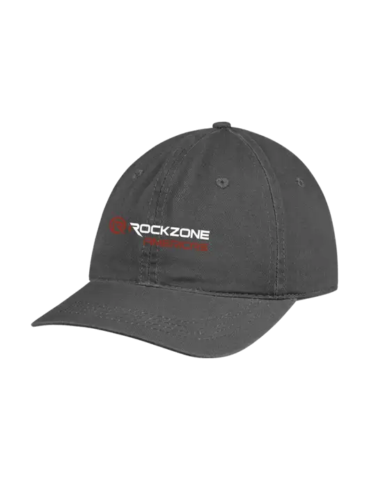 Garment Washed Unstructured Twill Charcoal Cap w/RockZone Americas Logo