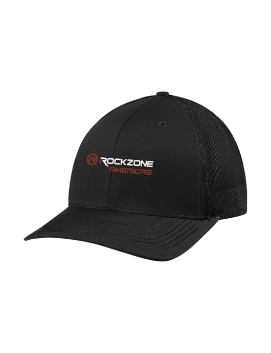 Richardson Adjustable Snapback Original 112 Trucker Cap Black w/Black Mesh w/RockZone Americas Logo