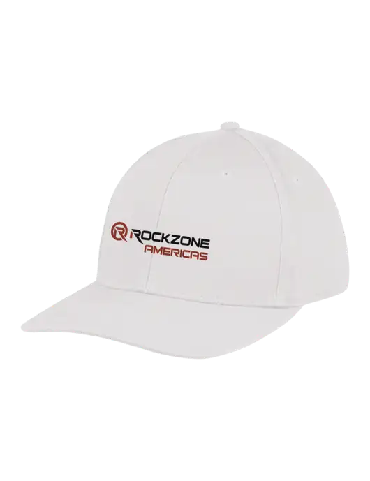 Premium Modern Structured Twill White Snapback Cap w/RockZone Americas Logo