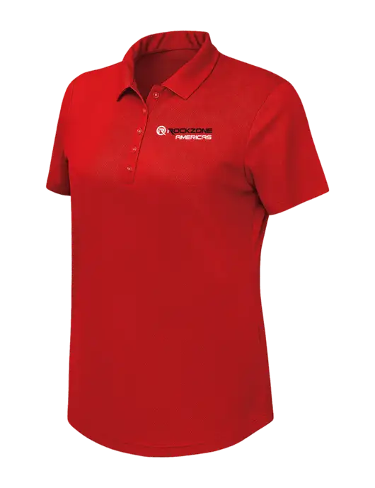 Callaway Womens Birdseye Red Polo w/RockZone Americas Logo