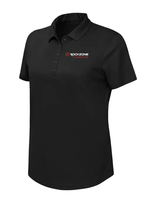 Callaway Womens Birdseye Black Polo w/RockZone Americas Logo