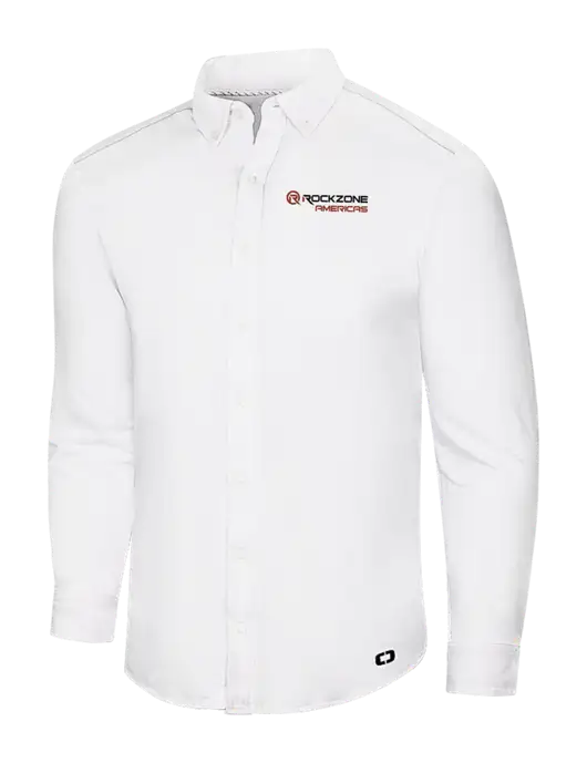 OGIO Bright White Modern Code Stretch Button-Up Shirt w/RockZone Americas Logo