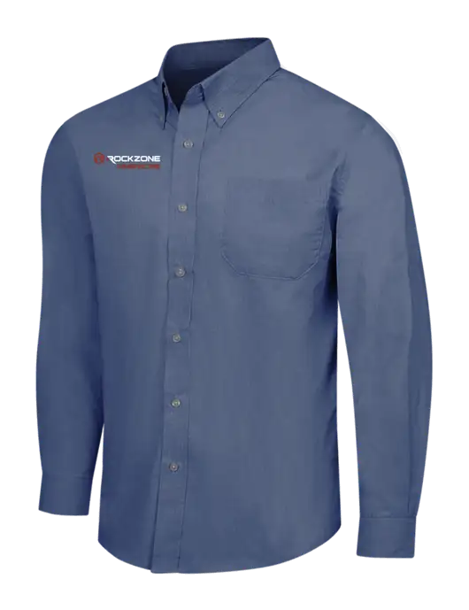 Light Navy Crosshatch Easy Care Shirt w/RockZone Americas Logo