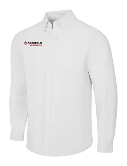 White SuperPro Oxford Shirt w/RockZone Americas Logo