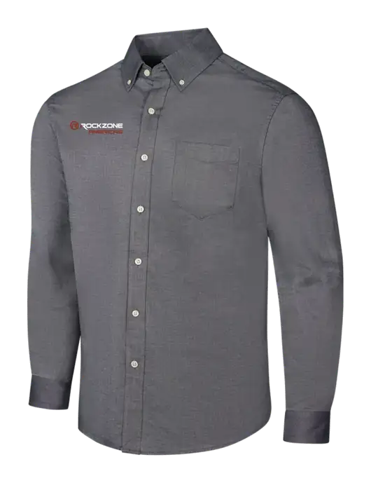 Dark Grey SuperPro Oxford Shirt w/RockZone Americas Logo