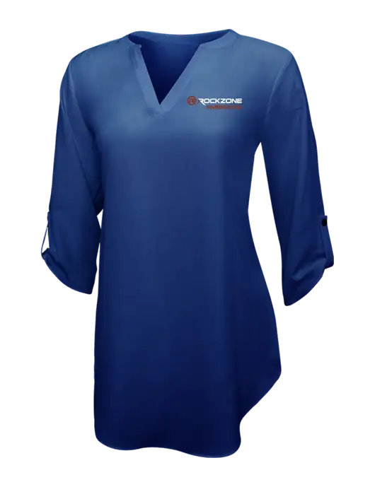 Dark Royal Womens 3/4 Sleeve Tunic Blouse w/RockZone Americas Logo