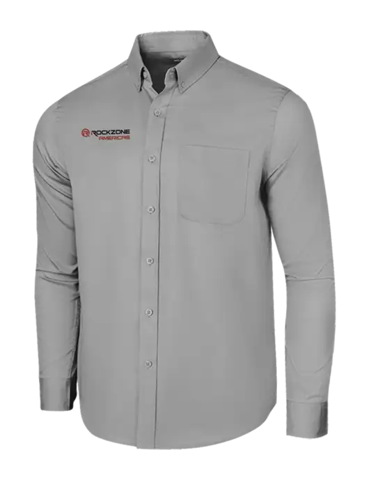 Long Sleeve Light Grey Superpro React Twill Shirt w/RockZone Americas Logo