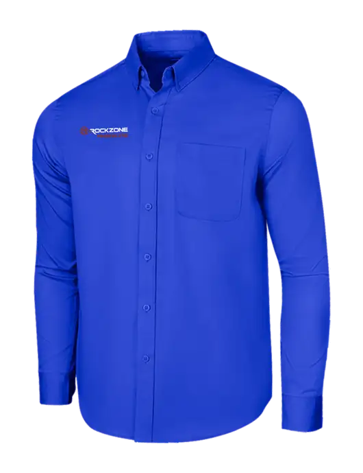 Long Sleeve Dark Royal Superpro React Twill Shirt w/RockZone Americas Logo