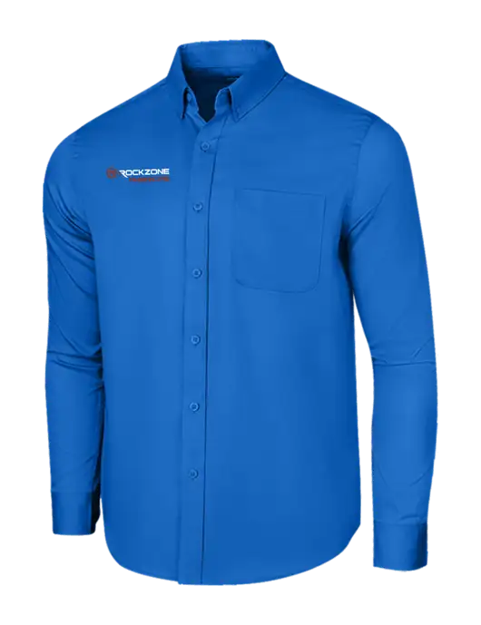 Long Sleeve Royal Blue Superpro React Twill Shirt w/RockZone Americas Logo