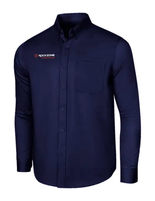 Long Sleeve Navy Superpro React Twill Shirt w/RockZone Americas Logo
