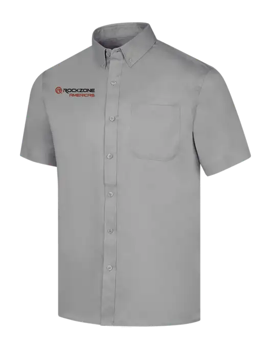 Short Sleeve Light Grey Superpro React Twill Shirt w/RockZone Americas Logo