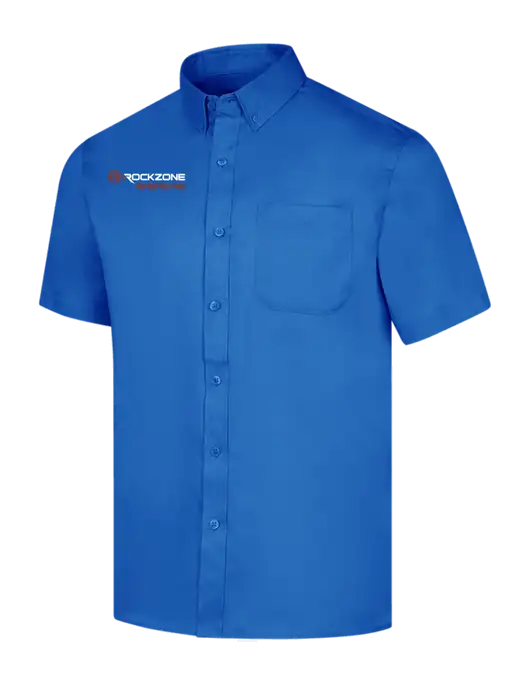 Short Sleeve Royal Blue Superpro React Twill Shirt w/RockZone Americas Logo