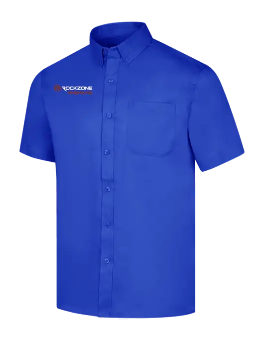Short Sleeve Dark Royal Superpro React Twill Shirt w/RockZone Americas Logo