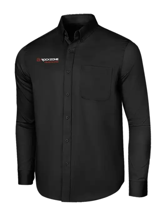 Long Sleeve Deep Black Superpro React Twill Shirt w/RockZone Americas Logo