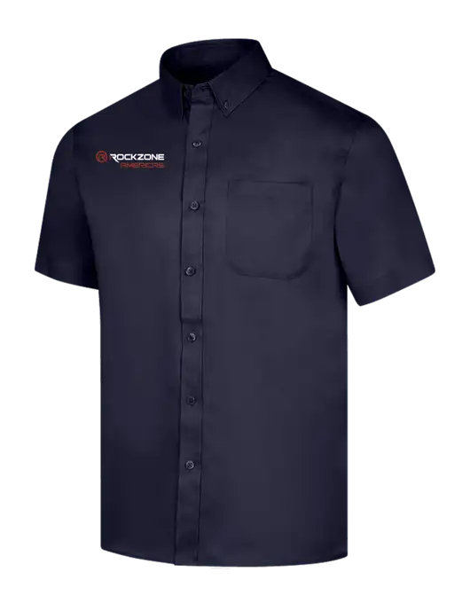 Short Sleeve Navy Superpro React Twill Shirt w/RockZone Americas Logo