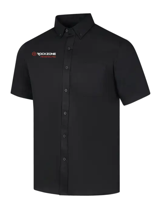 Short Sleeve Deep Black Superpro React Twill Shirt w/RockZone Americas Logo