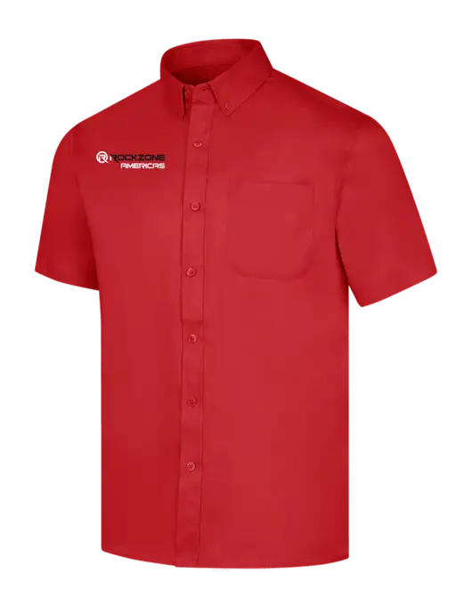 Short Sleeve Red Superpro React Twill Shirt w/RockZone Americas Logo