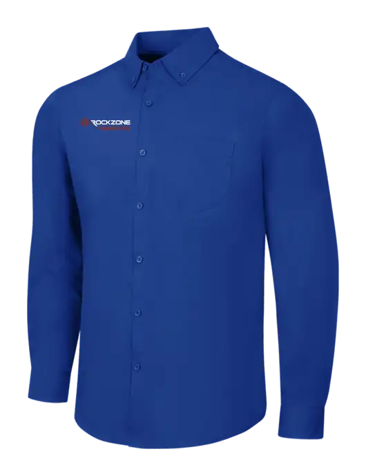 Dark Royal Long Sleeve Carefree Poplin Shirt w/RockZone Americas Logo