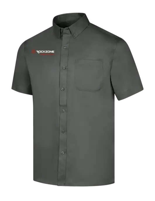Short Sleeve Dark Grey Superpro React Twill Shirt w/RockZone Americas Logo