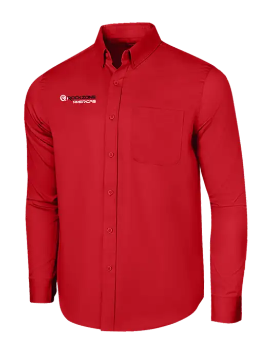 Long Sleeve Red Superpro React Twill Shirt w/RockZone Americas Logo