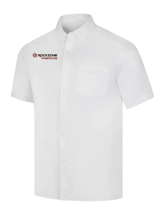 Short Sleeve White Superpro React Twill Shirt w/RockZone Americas Logo
