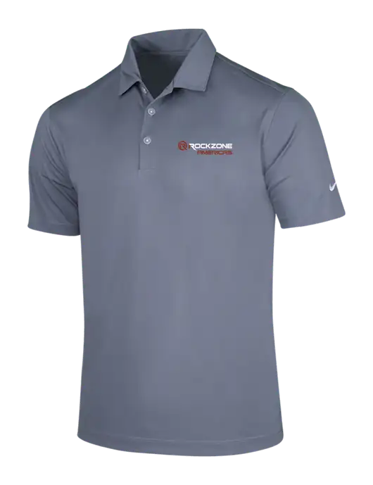 NIKE Medium Grey Dri-Fit Vertical Mesh Polo w/RockZone Americas Logo