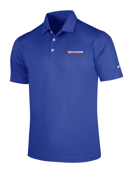 NIKE Dark Royal Dri-Fit Vertical Mesh Polo w/RockZone Americas Logo