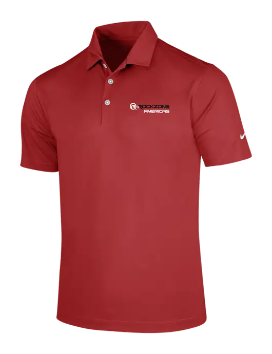 NIKE Red Dri-Fit Vertical Mesh Polo w/RockZone Americas Logo