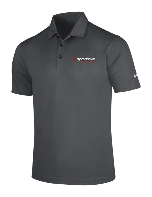 NIKE Dark Grey Dri-Fit Vertical Mesh Polo w/RockZone Americas Logo