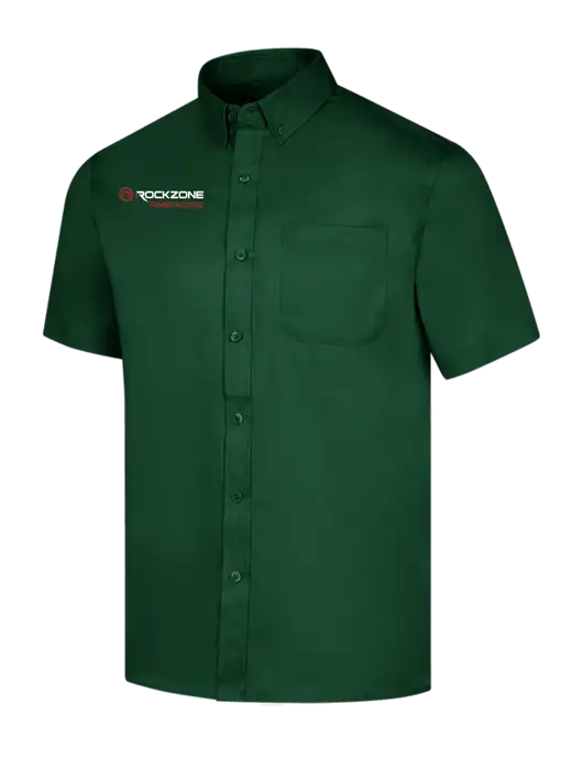 Short Sleeve Dark Green Superpro React Twill Shirt w/RockZone Americas Logo