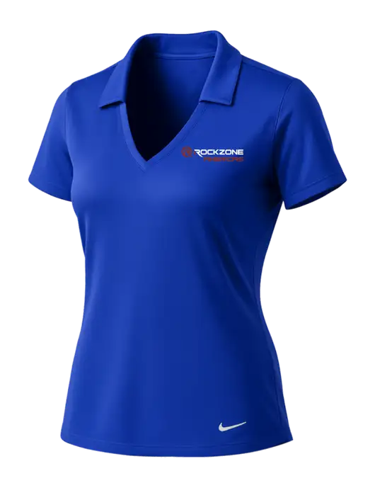 NIKE Dark Royal Womens Dri-Fit Vertical Mesh Polo w/RockZone Americas Logo