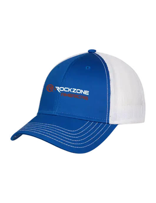 Royal/White Mesh Trucker Cap Snap Back w/RockZone Americas Logo