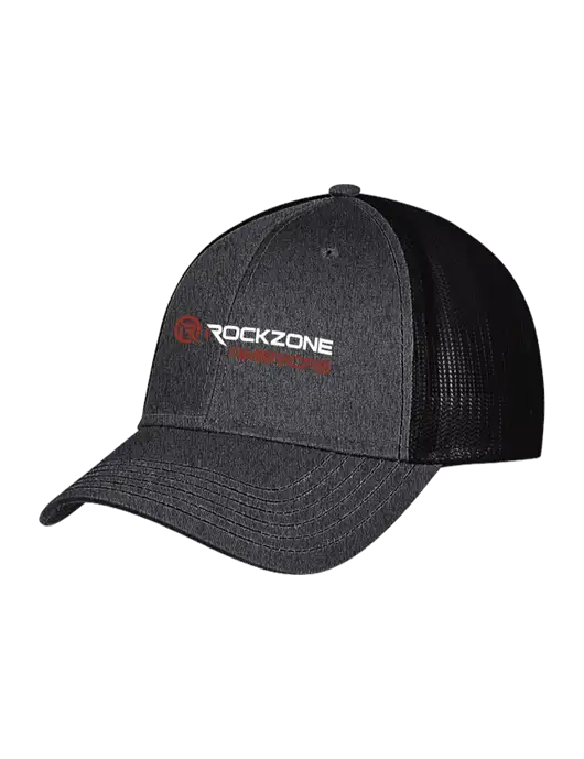 Charcoal Heather/Black Mesh Trucker Cap Snap Back w/RockZone Americas Logo