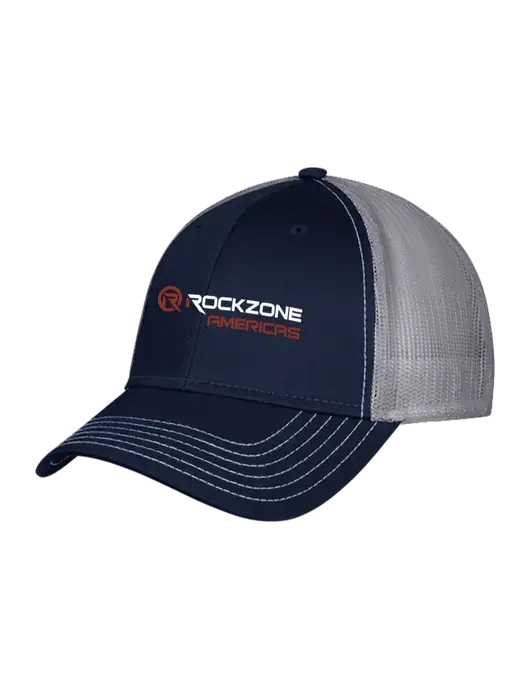 Navy/Grey Mesh Trucker Cap Snap Back w/RockZone Americas Logo