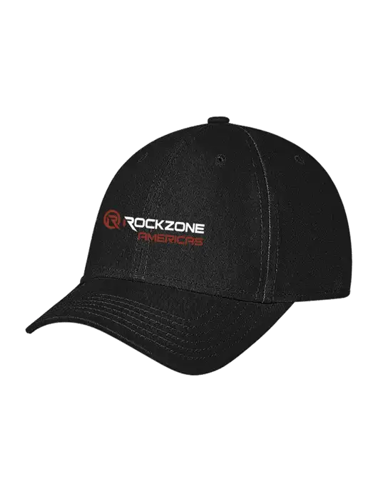Black Structured Soft Snap Closure Hook & Loop Cap w/RockZone Americas Logo