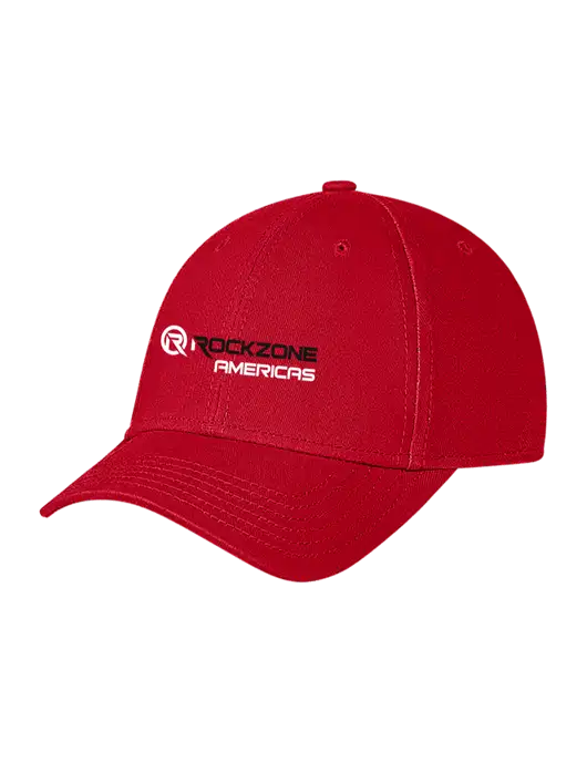 Red Structured Soft Snap Closure Hook & Loop Cap w/RockZone Americas Logo