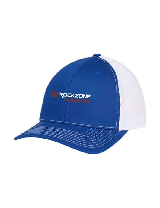 Richardson Adjustable Snapback Original 112 Trucker Cap Royal w/White Mesh w/RockZone Americas Logo