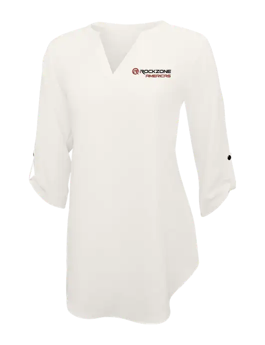 Ivory Womens 3/4 Sleeve Tunic Blouse w/RockZone Americas Logo