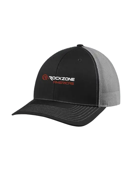 Richardson Adjustable Snapback Original 112 Trucker Cap Black w/Charcoal Mesh w/RockZone Americas Logo
