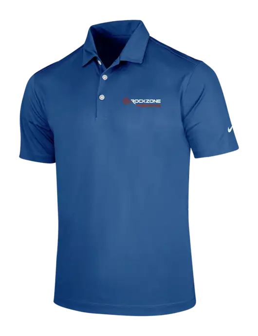 NIKE Dark Royal Dri-Fit Vertical Mesh Polo w/RockZone Americas Logo