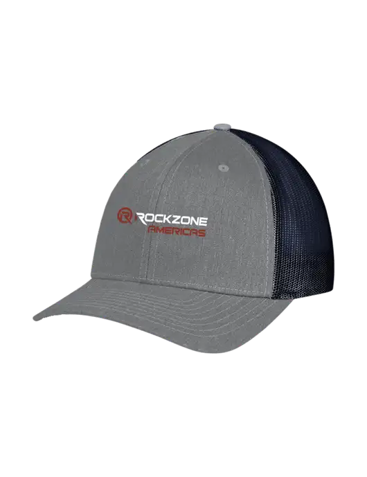 Richardson Adjustable Snapback Original 112 Trucker Cap Heather Grey w/Navy Mesh w/RockZone Americas Logo