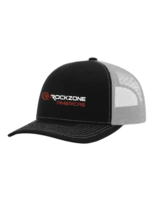 Richardson Adjustable Snapback Original 112 Trucker Cap Black w/White Mesh w/RockZone Americas Logo