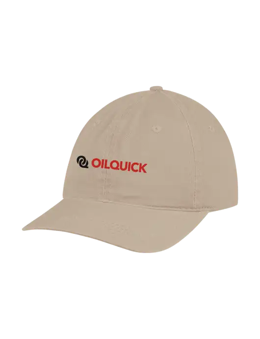 Garment Washed Unstructured Twill Tan Cap w/OilQuick Logo