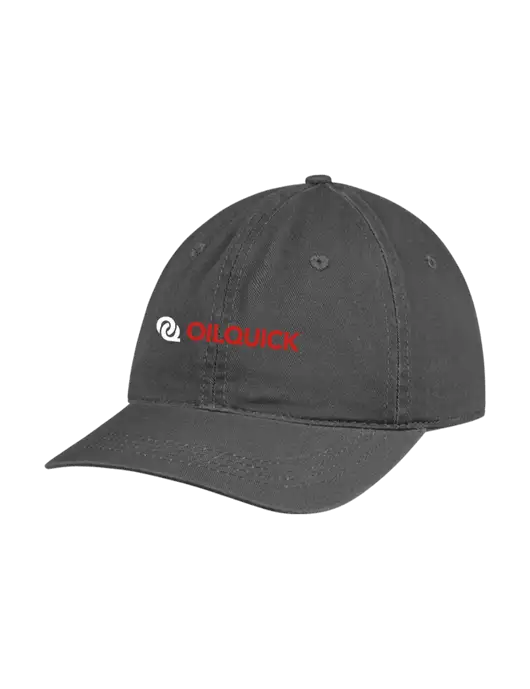 Garment Washed Unstructured Twill Charcoal Cap w/OilQuick Logo