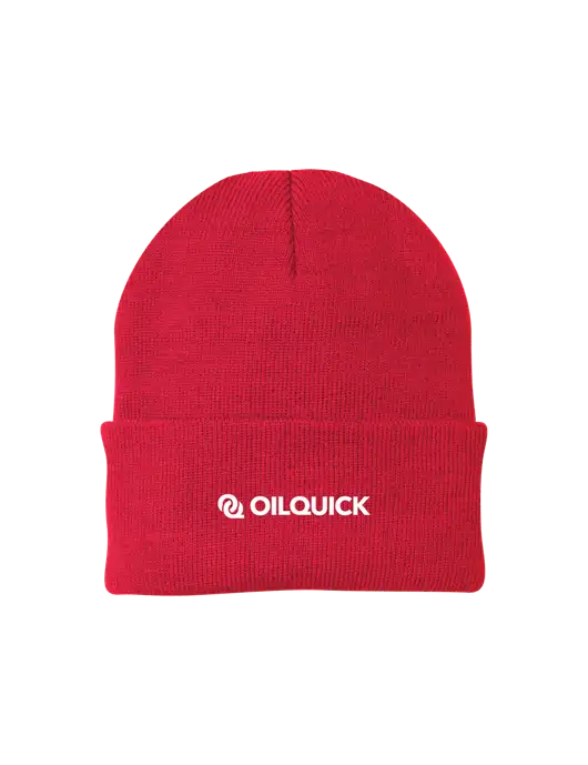 Red Knit Cap w/OilQuick Logo