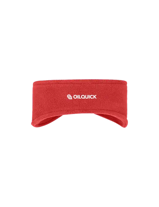 Red Stretch Fleece Headband w/OilQuick Logo