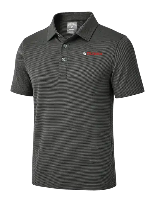 Callaway Black Fine Line Stripe Polo w/OilQuick Logo