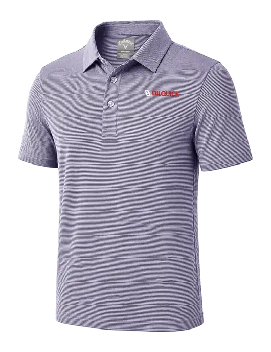 Callaway Navy Fine Line Stripe Polo w/OilQuick Logo
