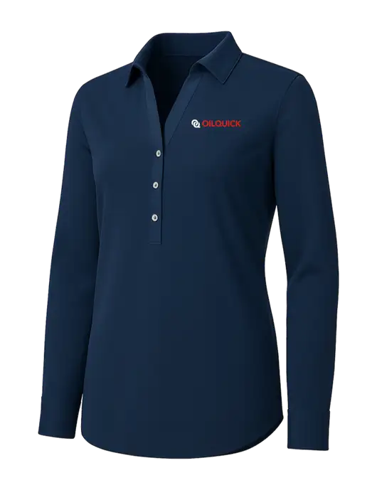 Womens Navy City Stretch Shirt w/OilQuick Logo