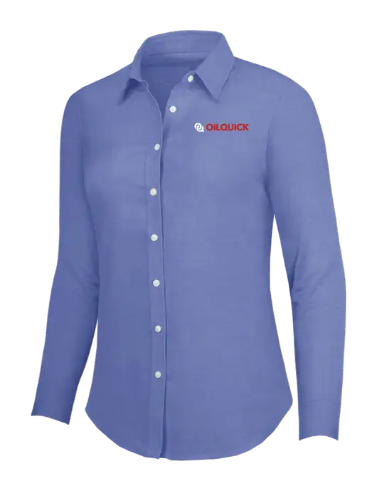 Navy Womens SuperPro Oxford Shirt w/OilQuick Logo